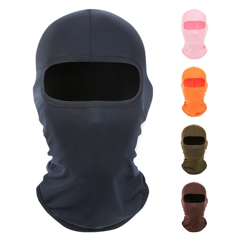 Cycling Balaclava Face Mask Lycra Soild Motorcycle Ski Face Hat Tactical Outdoor Sport Full Face Scarf Bicycle Cap For Men Women