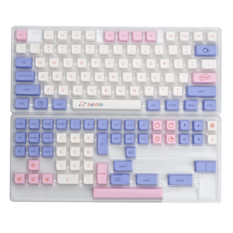 

126 Keys XDA Keycaps PBT Dye Sub Keycap Bubble Theme Cherry Layout For MX Switch Mechanical Keyboard 61 74 68 84 87 96