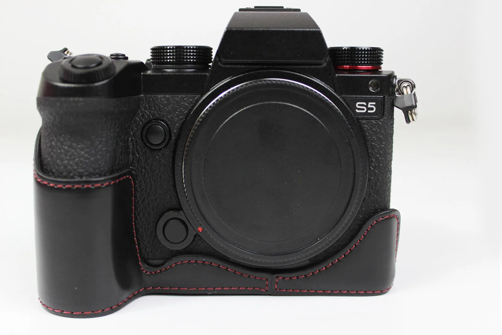 パナソニック LUMIX S5 用レザーハーフカメラケースグリップ - AliExpress