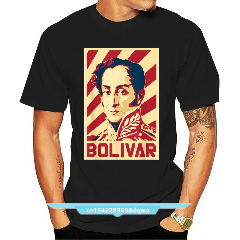 

New Printed Funny Men Simon Bolivar Venezuela Retro Propaganda Men's T-Shirt Women tshirt