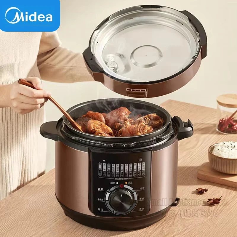 Midea 5L Electric Pressure Cooker Thickened Double Liner Rice Cooker Multifunctional Home Kitchen Appliance For 2-10 People