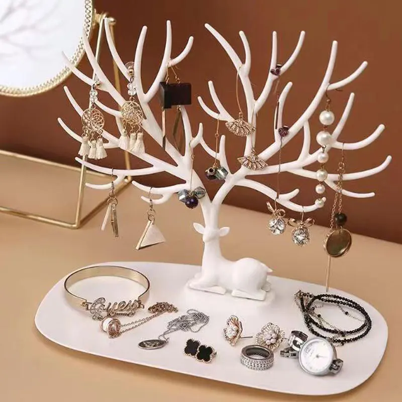 Creative Antlers Jewelry Display Stand for Earrings Necklace Hanging Racks Pendant Bracelet Ring Organizer Holder Make Up Tray jewelry display stand