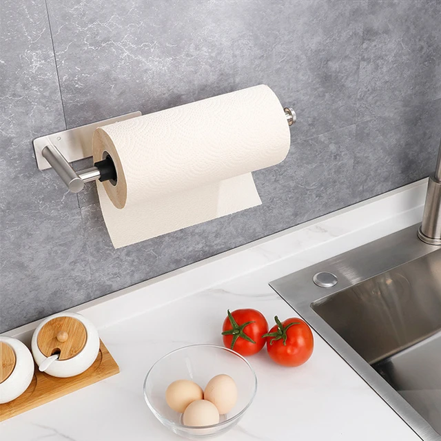 Porte-rouleau de papier mural en acier inoxydable, outil d'installation inclus, outil de cuisine 5