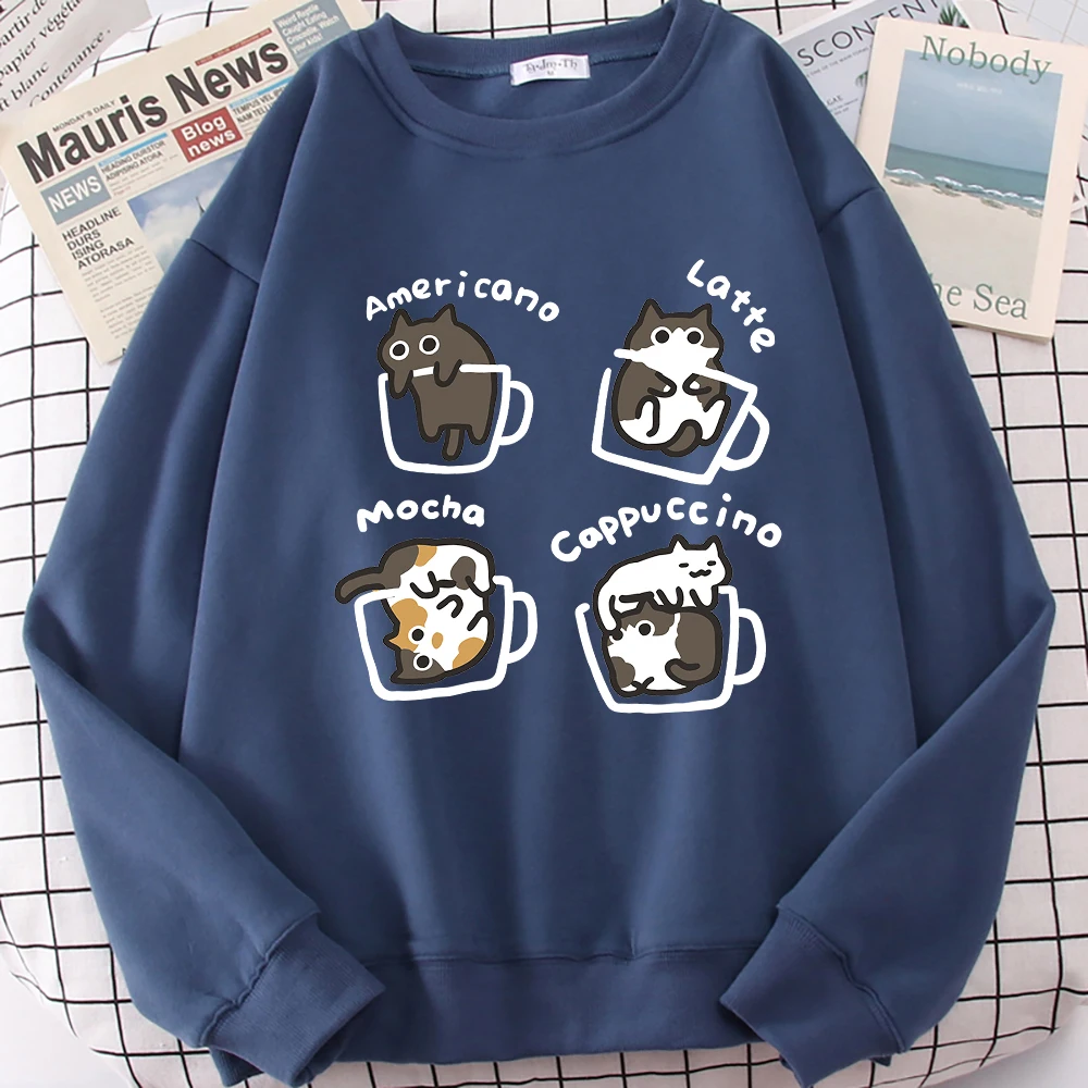 Cute Cat Cartoon Print Oversized Hoodie - Unisex Cozy Autumn Sweatshirt