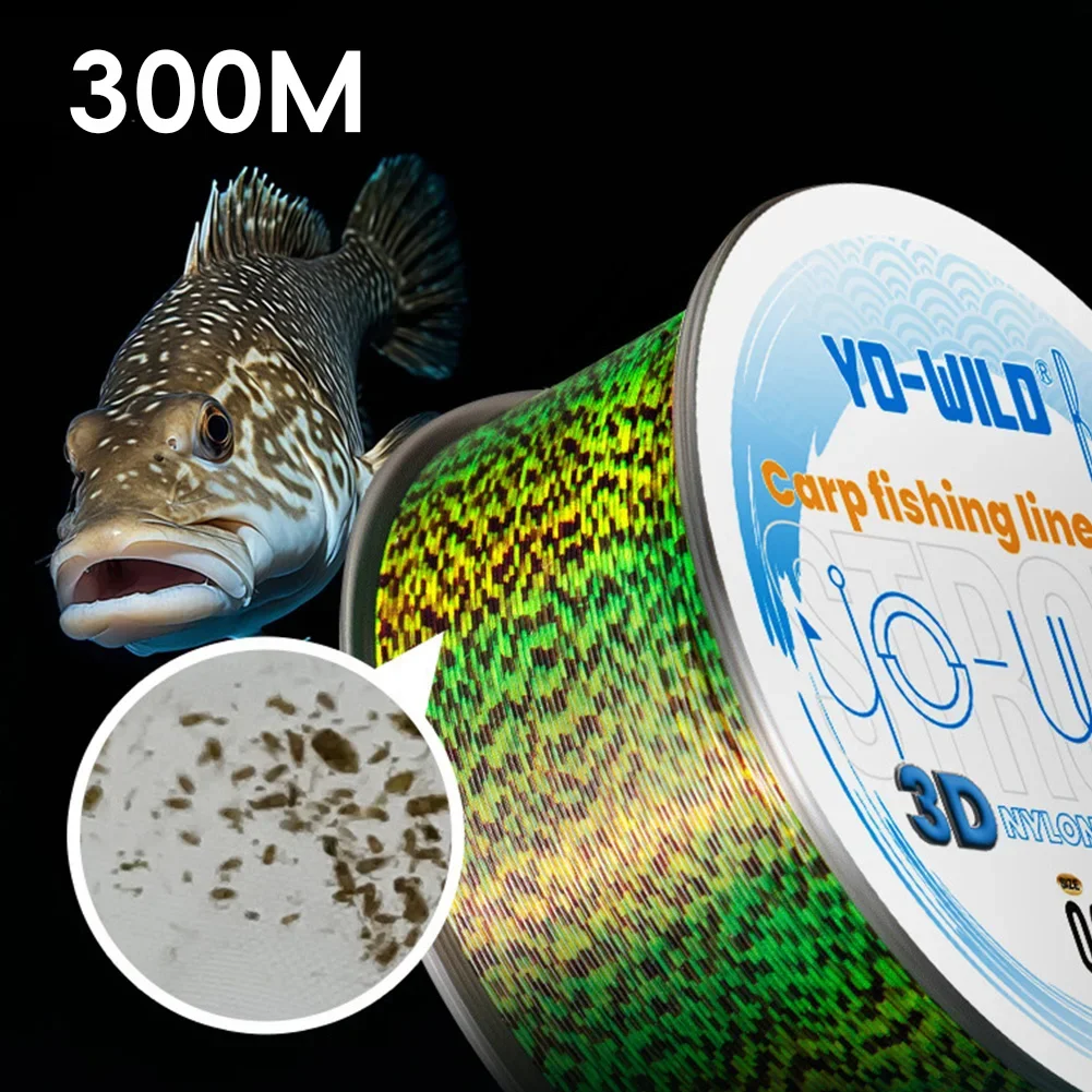 1Roll 300M Invisible Fishing Line Speckle Carp Fluorocarbon Line Super Strong Spotted Line Sinking Nylon Fly Fishing Line Pesca