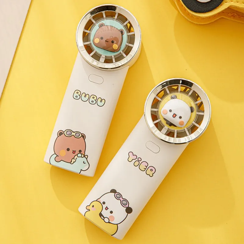 

New Kawaii Yier Bubu Bear Handheld Fan Anime Figure Mini Portable Cute Usb Charge Creative Pendant Decor Cooling Device Girl Gi