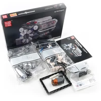 Mould King 535pcs 10088 V8 Engine MOC Simulation Scale Model Battery Box L Motor Electrically Drive Building Blocks Toy Gift 2