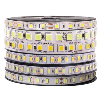 5M LED 스트립 12V 24V 5050 5054 LED 테이프 다이오드 60 120 240 LEDs/m SMD2835 방수 리본 룸 장식, 화이트/웜 화이트/내츄럴
