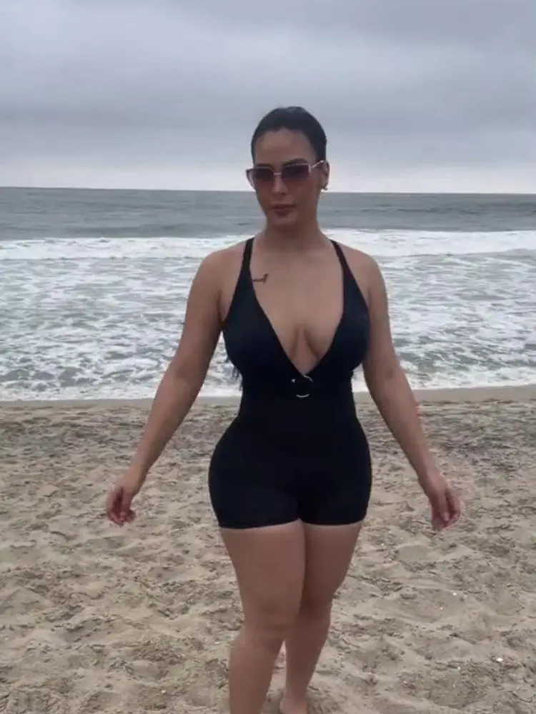 Deep V Shapewear Swimsuit One-Piece Sleeveless Push Up Bodysuits Swimwear Sexy Summer Beachwear Micro Korean Monokini for Women