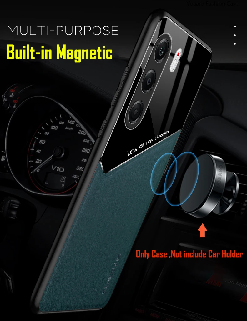Sleek Magnetic Leather Phone Case - Ultra-Thin, Lightweight Cover