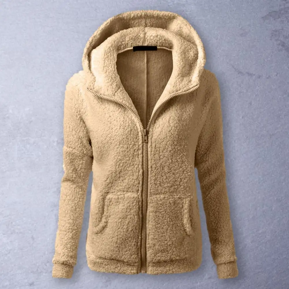 

Soft Winter Female Hooded Overcoat Korean Warm Jackets Fashion New Thick Zipper Autumn Women Fleece Jacket Coat куртка женская