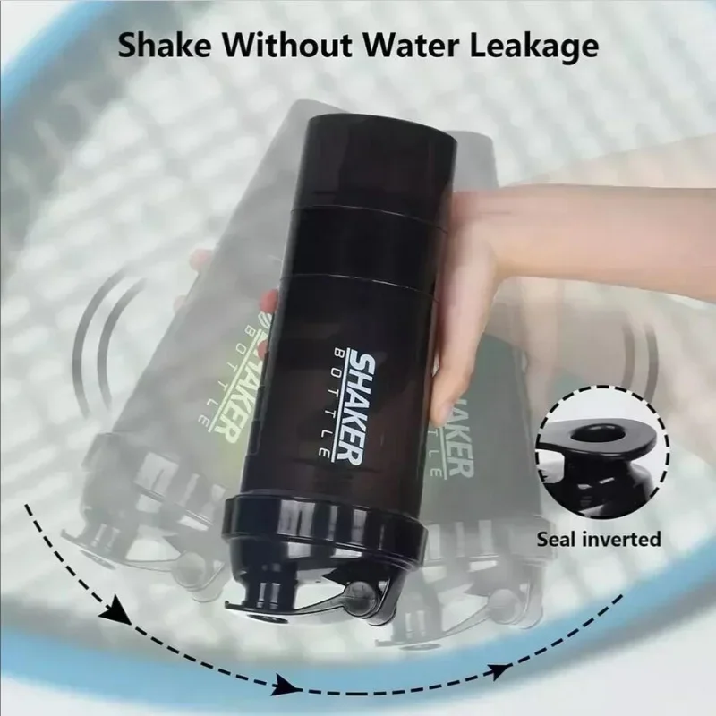 3 Layer Protein Shaker Bottle for Fitness