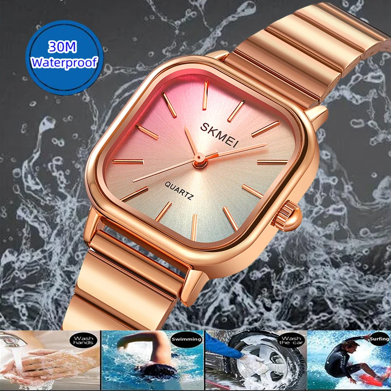 Skmei Women's Luxury Stainless Steel Bracelet Watch – Stylish Waterproof Quartz Analog Wristwatch