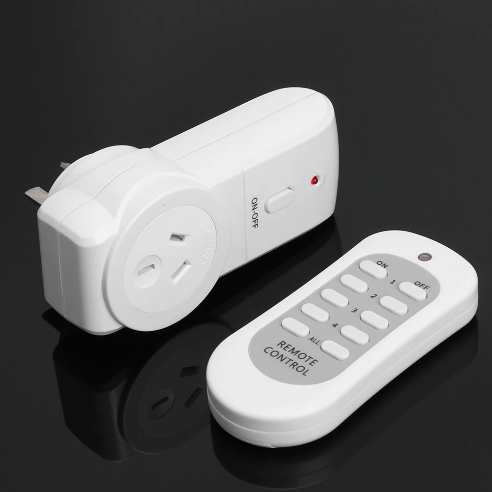 433.92MHz Wireless Remote Control House Power Outlet Light ON/OFF Switch Socket 240V 50Hz 10A On/Off Power Outlet for Light Lamp