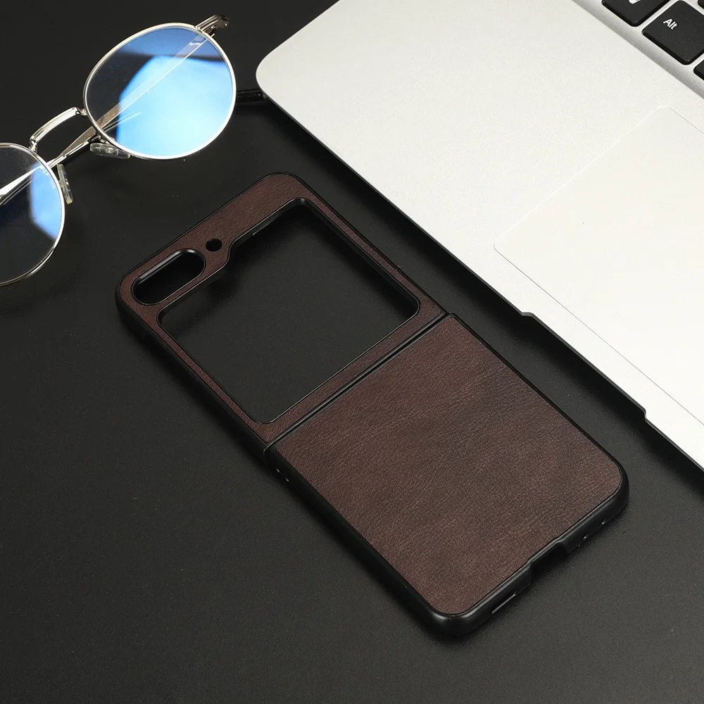 

Folding PU Leather Protective Case For Samsung Galaxy Z Flip 5 Flip 4 Flip 3 Anti-knock Cover Cases