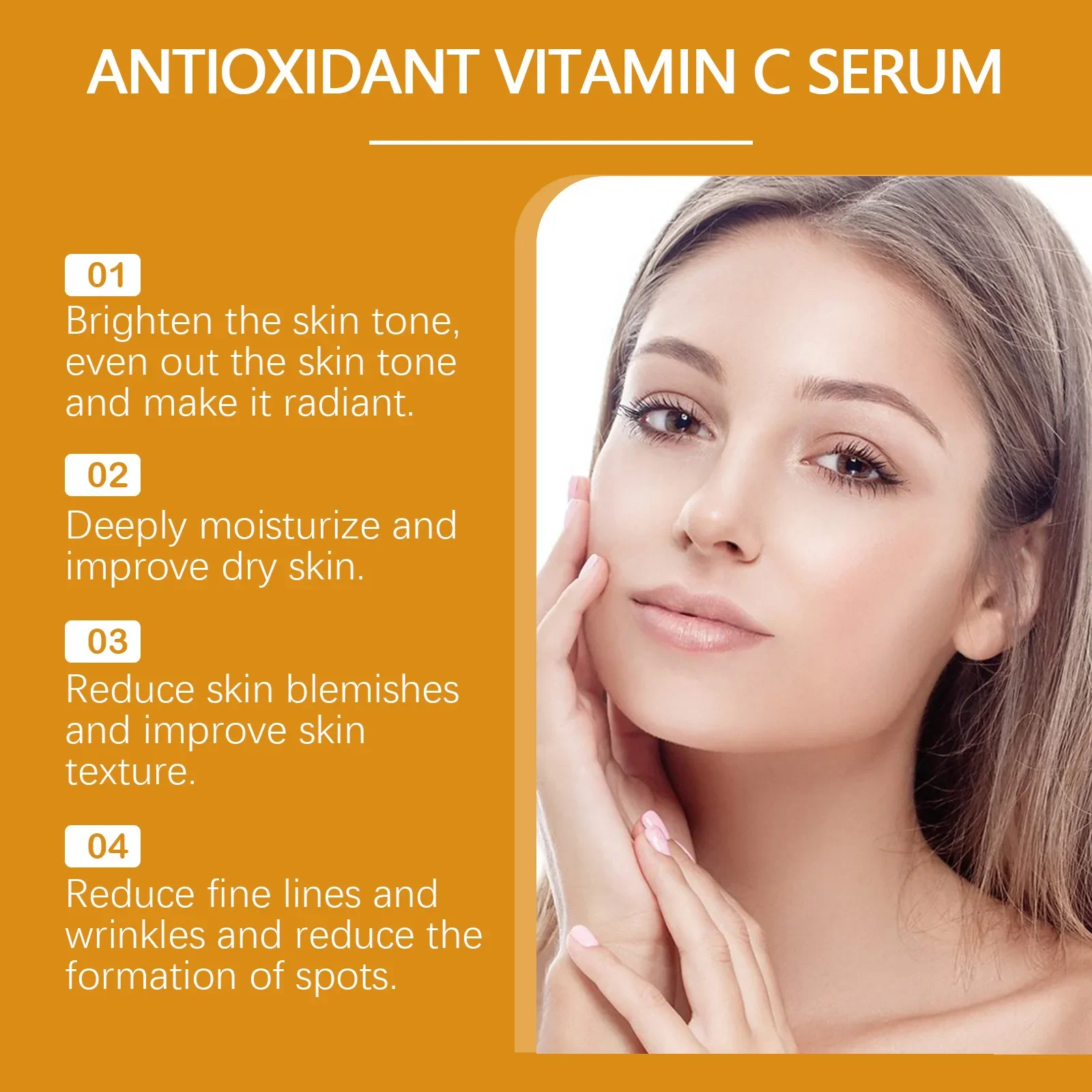 OUHOE Vitamin C Serum Facial Gentle Brightening Deep Hydrating Moisturizing Repair Nourishing Skin Care Serum Fade Fine Wrinkles