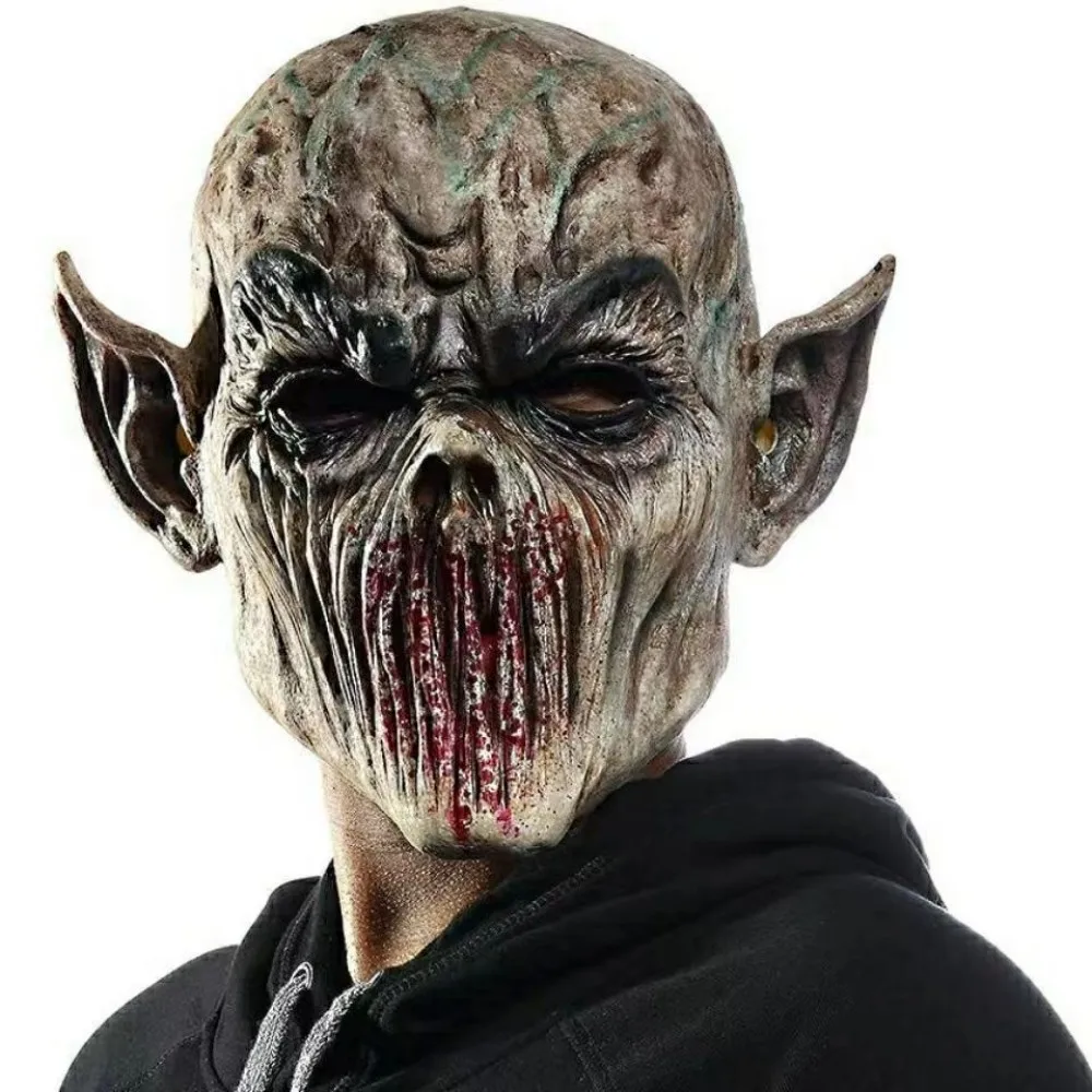 

Horror Monster Zombie Mask Mouthless Monster Head Cover Blood Sucking Face Latex Mask Bloody Demon Halloween Decoration Prop