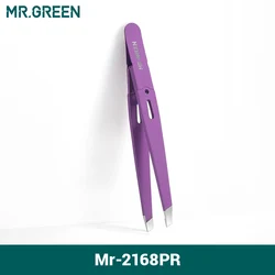 Colorful Slanted Stainless Steel Eyebrow Tweezer for Precision Hair Removal (Mr - 2168PR)