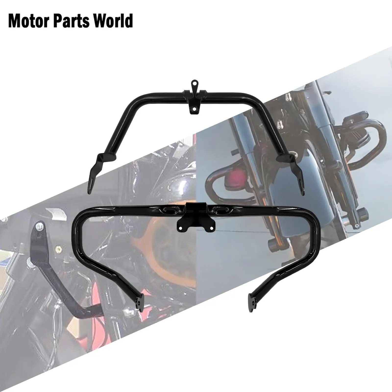 MotorcycleChoppedEngineGuardGlossBlackFairingSupportBracketBar
