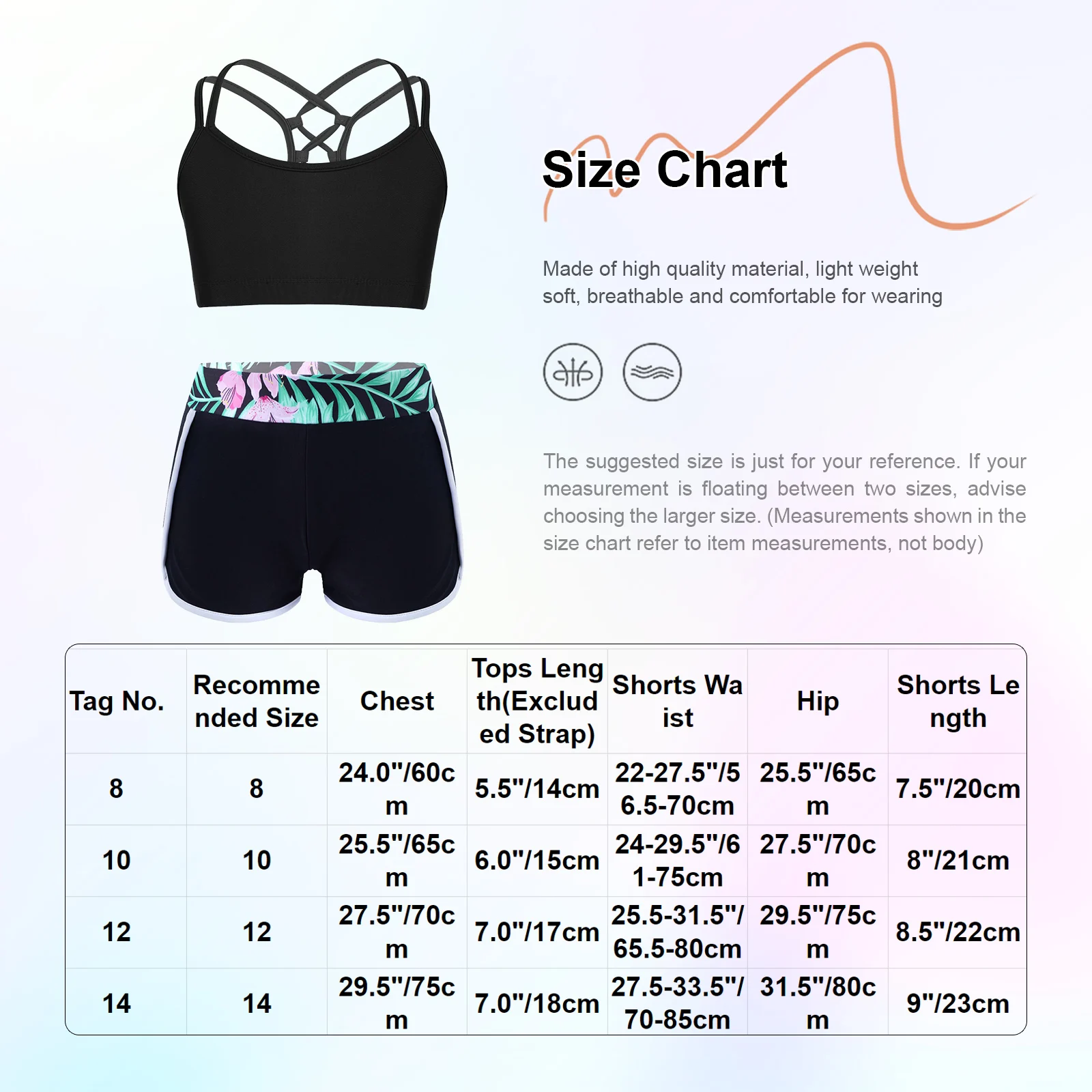 2Pcs Kids Girls Swimwear Swimsuit Sleeveless Strappy Back Crop Tops+Shorts Set Children Summer Beach Pool Swimming Bathing Suits