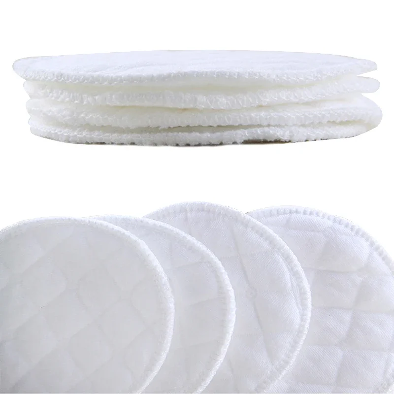 12Pcs(6 Pairs) 3 Layers Cotton Reusable Breast Pads Nursing Waterproof Organic Plain Washable Pad Baby Breastfeeding Accessory 6
