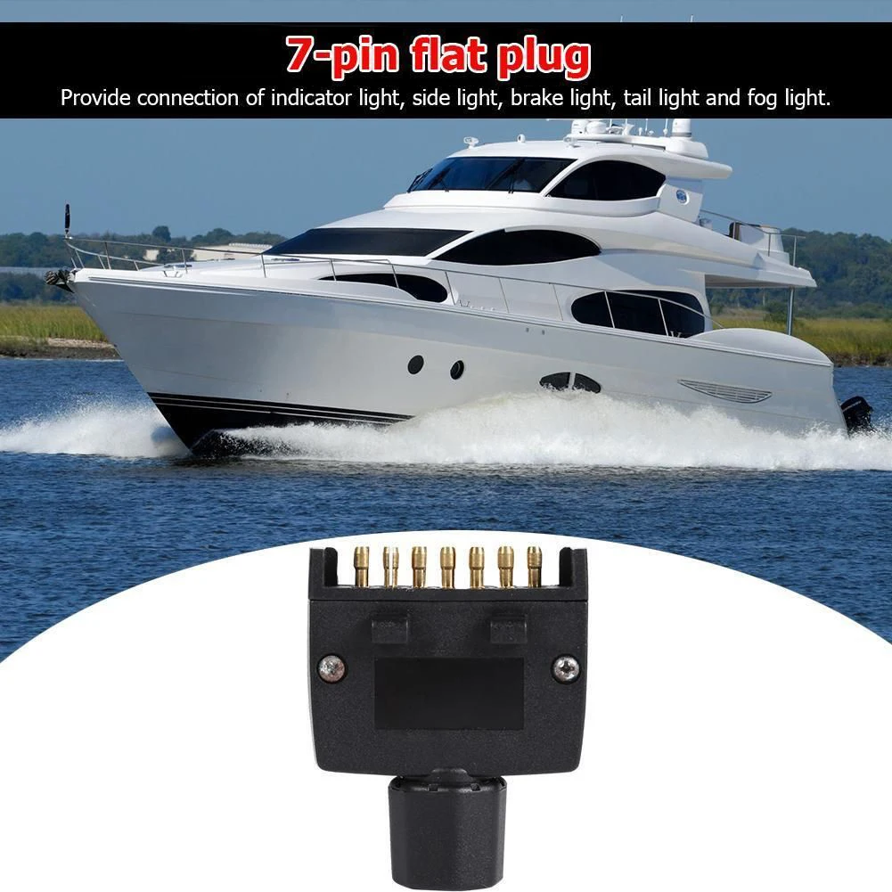 

Male Connector Flat Plug Trailer Adapter 7 Pin AU Black Flat Plug Plastic 5pcs For Caravan Wholesale Accessories