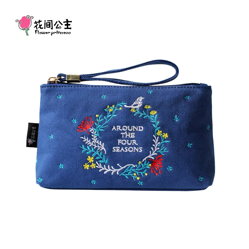 

Flower Princess Women's Bag 2023 Trend Summer Fashion Female Bags for Women Wallet Small Canvas Clutch Wrist Pouch Purse Bag