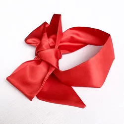 Luxurious Silk Sleep Mask with Satin Ribbon - Elegant Gift (Red)