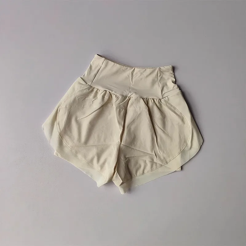 Damen-Yoga-Sportshorts, lockere Mesh-Fake-Zweiteiler, blendfrei, atmungsaktiv, lässig, zum Laufen, für Fitness – Detail 8