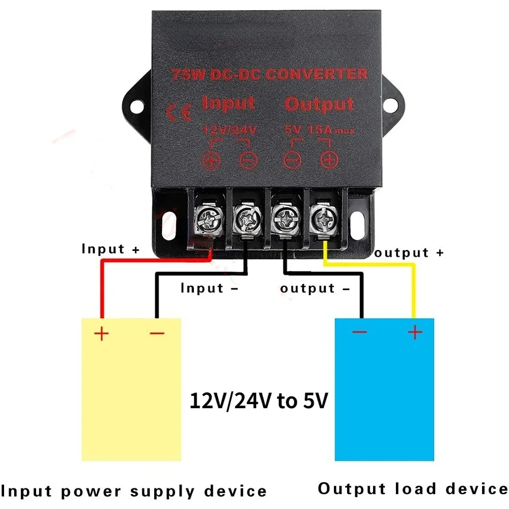 Convertisseur de haute qualité 12V 24V à 5V 3A15W avec refroidissement par  con