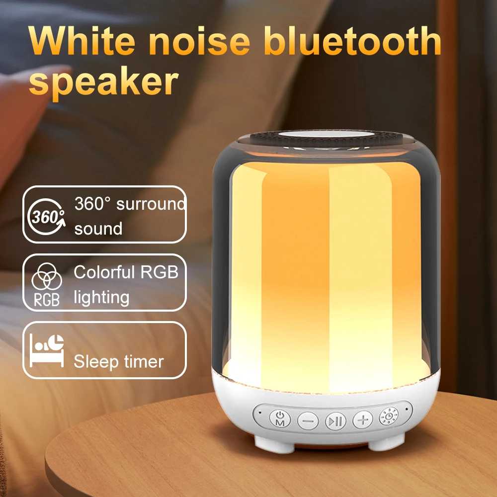 White Noise Machine Sleep Speaker Portable Baby Sleep Machine Soothing Sounds Therapy Sound Monitor Generator for Relax