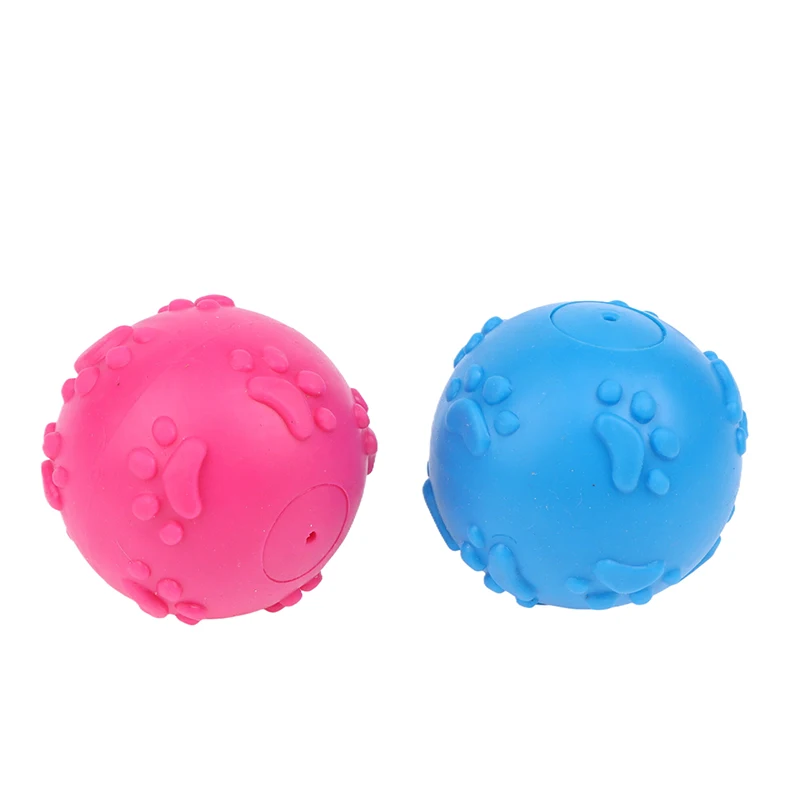 Interactive Cartoon Paw Print Dog Toy Ball, Squeaky & Chewable Rubber Material, Small Breed Pet Plaything Aids in Dental Health Sf816ce842345401a96f300783e6e6cd1E