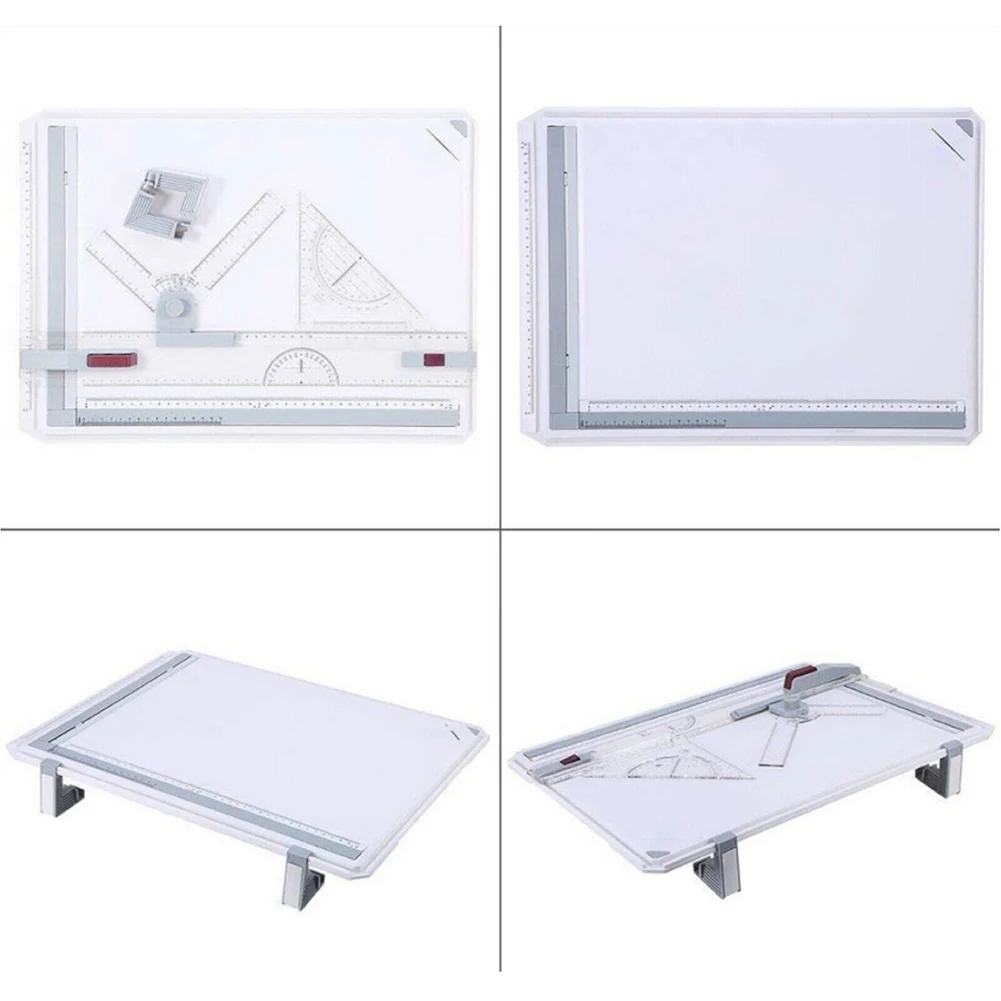 A3 Drawing Board Drafting Table Multifunctional Drawing Board Table with Clear Rule Adjustable Measuring System Compact