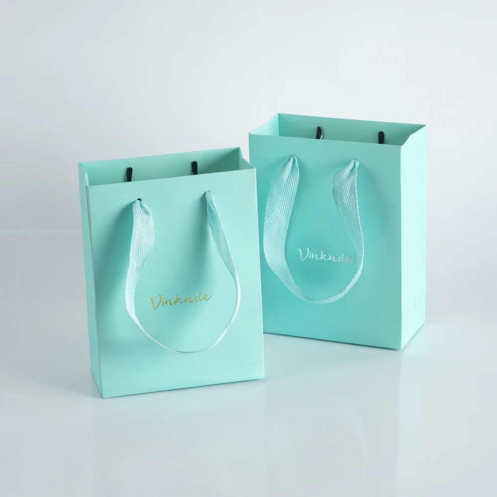 Small Gift Paper Bags with Handles Bulk 50Pcs 12x6x16cm Custom Logo White Kraft Cardboard Tote Bags Shopping Merchandise Bags