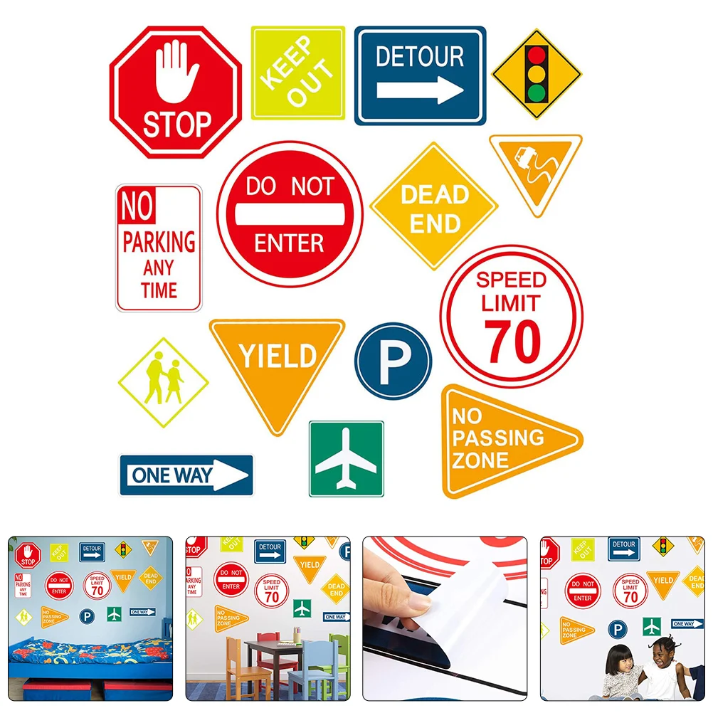 

Road Sign Stickers Decals Wall Removable Traffic for Peel and Adhesive Signs Living Room Home Decor