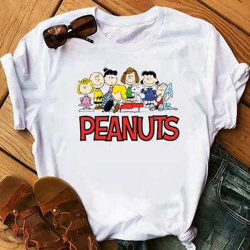 Women's Snoopy T Shirts Summer Casual Short Sleeve Harajuku Korean Style Tops Disney Print Kawaii Female T-shirt Woman Top 1