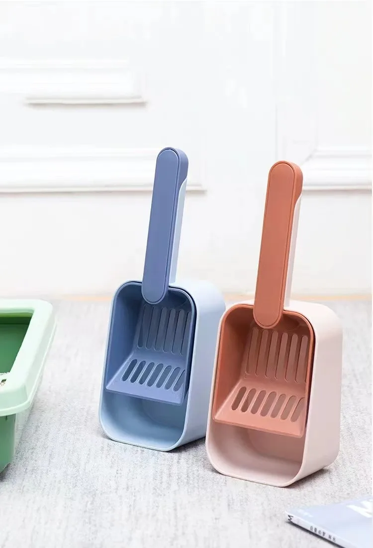 

Cat Litter Shovel Plastic Cats Poop Scoop with Base Pet Cleanning Tool Cat Toilet Products Durable Litter Box Cleaner Shovel