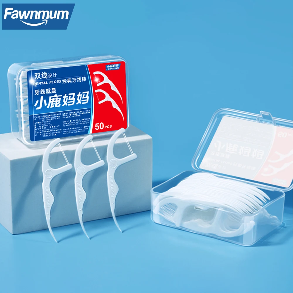 Dental Floss Sticks 50/100pcs Double Line for Oral Care