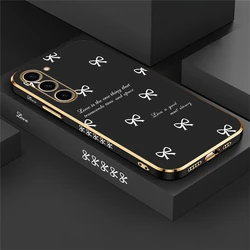 Elegant Bow Knot Plating Silicone Shockproof Phone Case - S21 (Black - 524B)