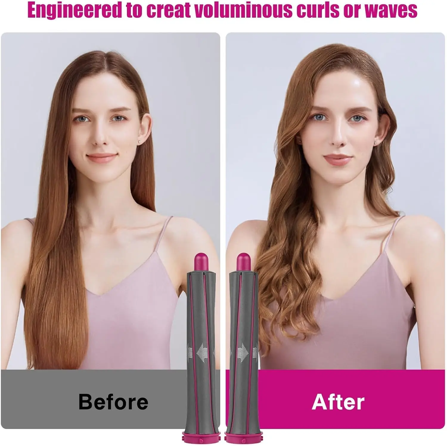Versatile Hair Styling Nozzle with Multi-Function Curler and Smoothing Brush Attachment