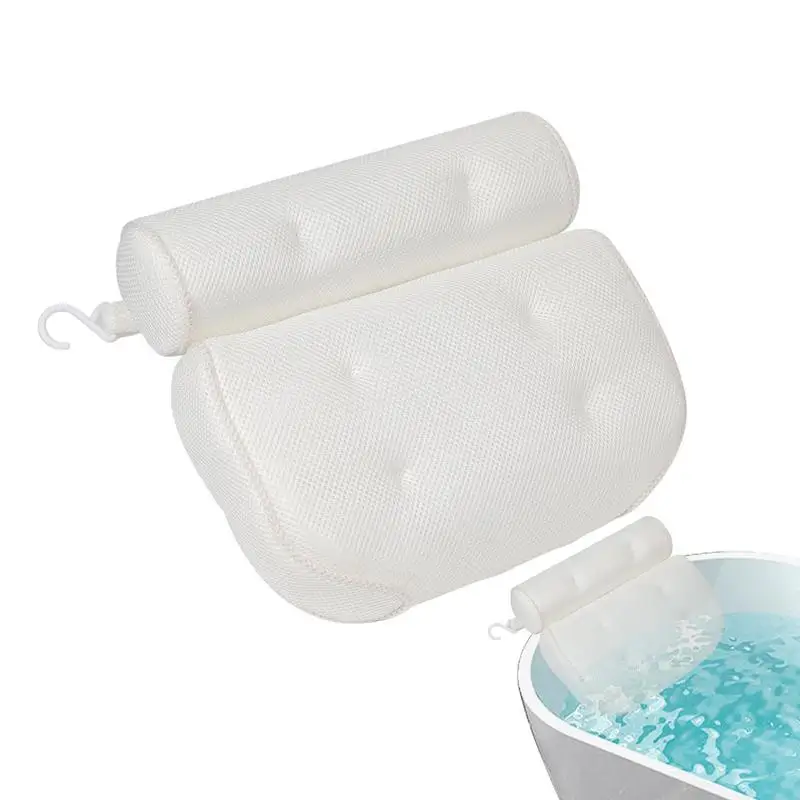 

Bath Tub Pillows For Neck and Back Support Non-Slip Bath Pillow With Suction Cup 3D Breathable Mesh Bathtub Spa Head Rest