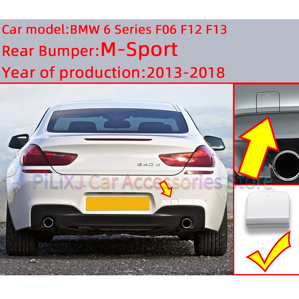 Tapa De Gancho De Remolque Para Parachoques Trasero BMW Serie 5 F10 F18 LCI (2014-2016) – OEM 51127332776, Sin Pintar