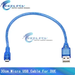 High - Quality 30cm Blue USB Cable (Micro USB)