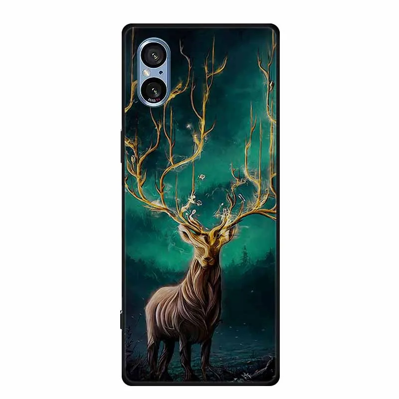 Stylish Black Silicone Soft Phone Case with Fashion Pictures