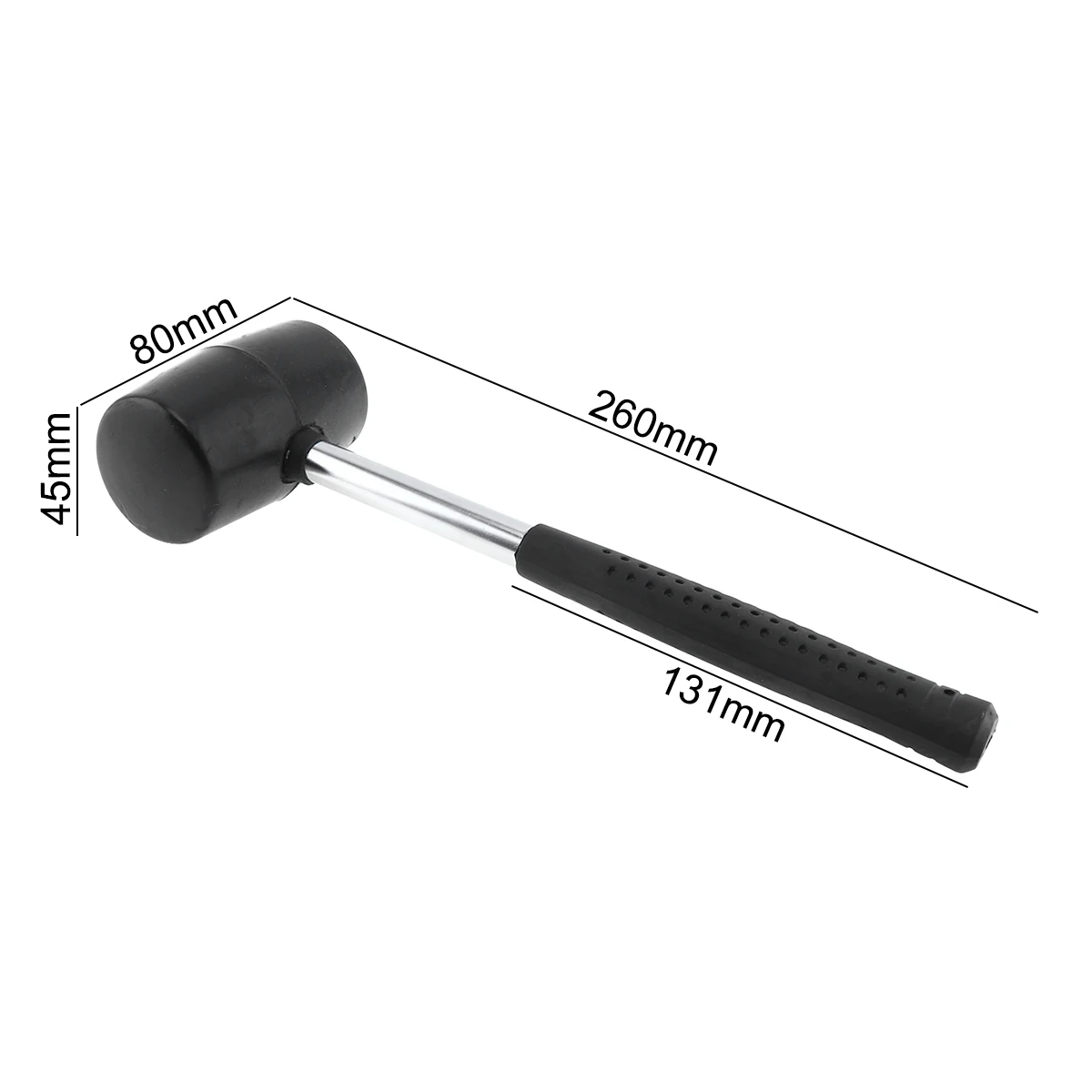 Rubber Hammer 320g Non-elastic Round Head Non-slip Handle For Floor Tile DIY