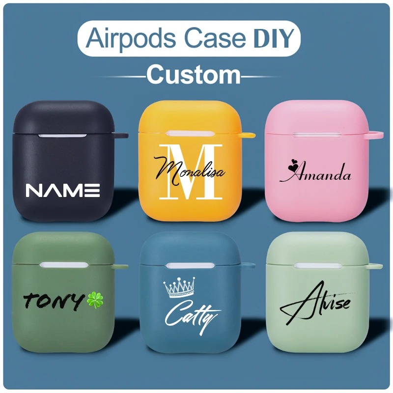 Name On AirPods Cover Apple Airpods Personalized Custom Air Pod 1and2 Wood Case,Customizable Name Monogram Air Pod Case,Customized AirPods