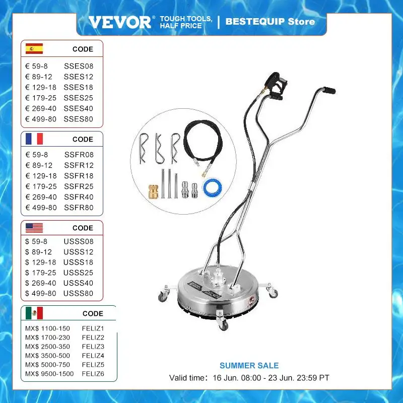 Heavy Duty Stainless Steel Surface Cleaner 4000 PSI