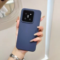 Candy Color Liquid Silicone Bumper Phone Case - Original Matte Shockproof Soft Back Cover for Xiaomi 13 5G (Midnight Blue)