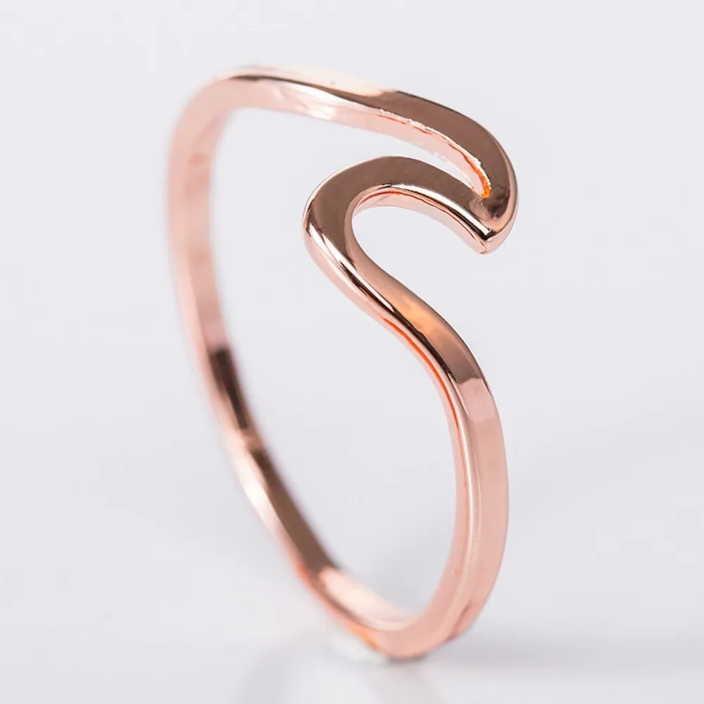 Stainless Steel Elegant Wave Design Women's Ring  Accessory Jewelry 4