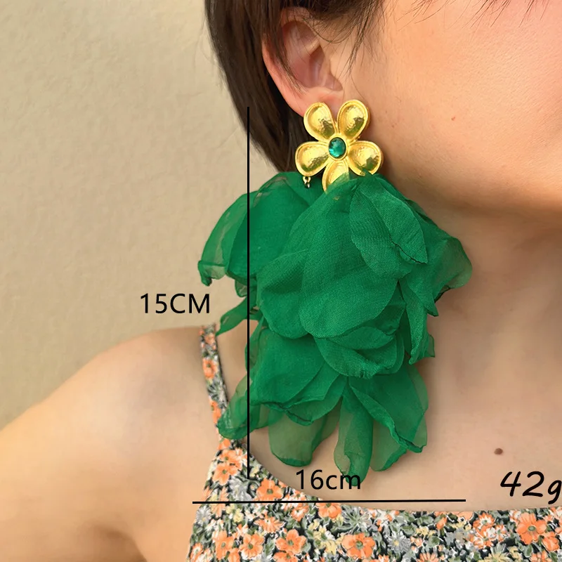 Temperament Handmade Cotton Woman Long Tassel Holiday Earrings Accessories